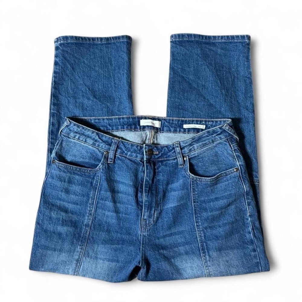 Y2K Cleo + Wolf Blue High Rise Carpenter Straight Leg Panelled Seam Jeans W31‎
